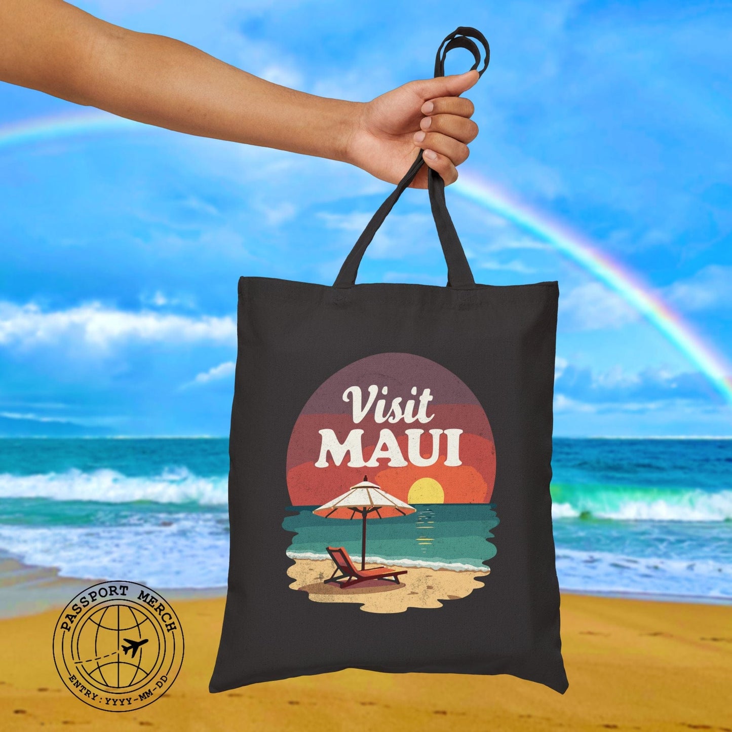 Retro Visit Maui Hawaii Tote Bag