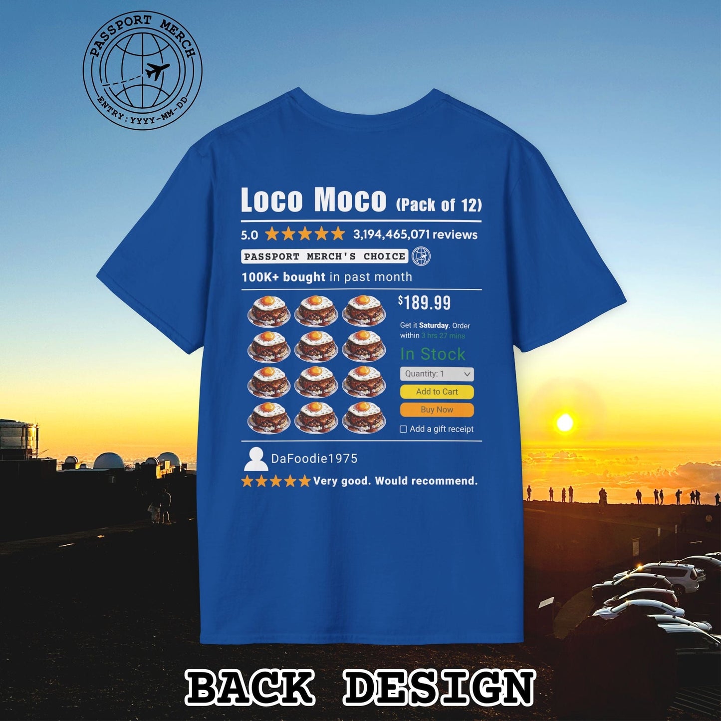 Loco Moco (5-Star Buy Now Edition), Hawaii, Back Print T-Shirt