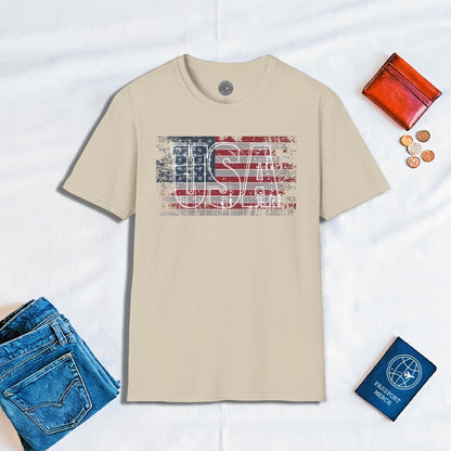 Vintage American Flag Patriotism USA T-Shirt