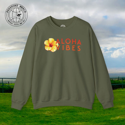 Sun-Kissed Hibiscus Aloha Vibes, Hawaii Crewneck