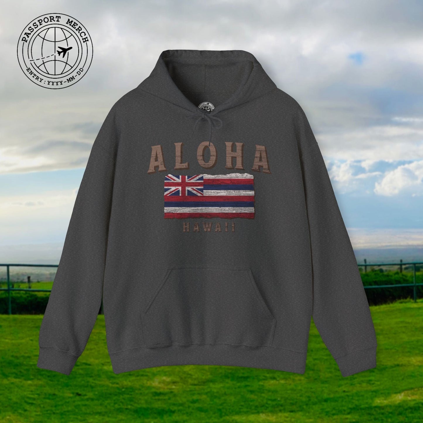 Koa Wood Aloha Hawaiian Flag Hoodie