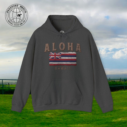 Koa Wood Aloha Hawaiian Flag Hoodie