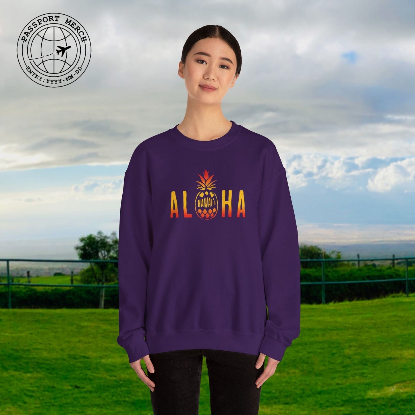 Aloha Pineapple Fire, Hawaii Crewneck