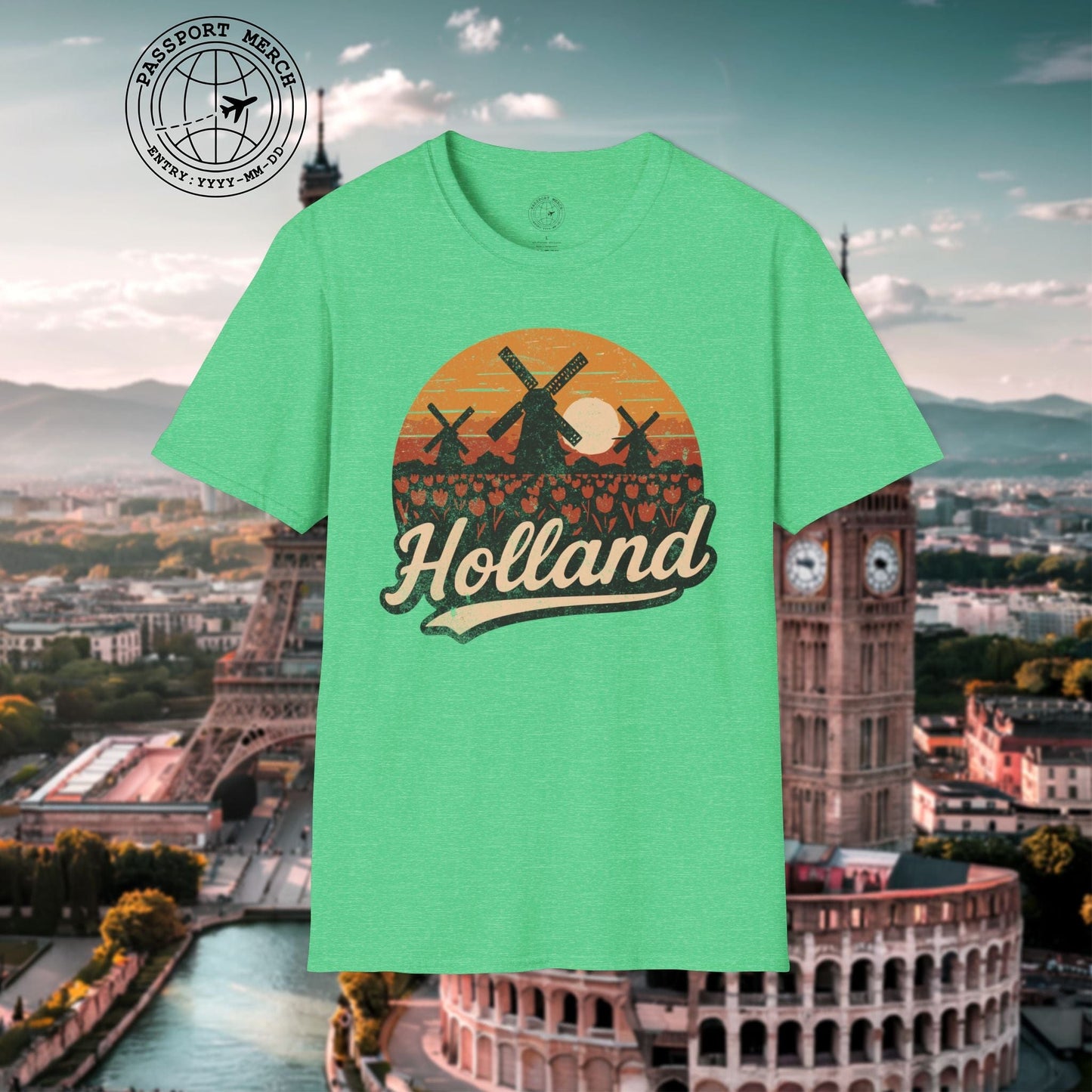 Holland Tulips and Windmills T-Shirt