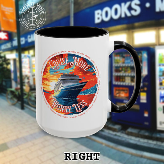 Cruise More Worry Less Caribbean 15oz Mug