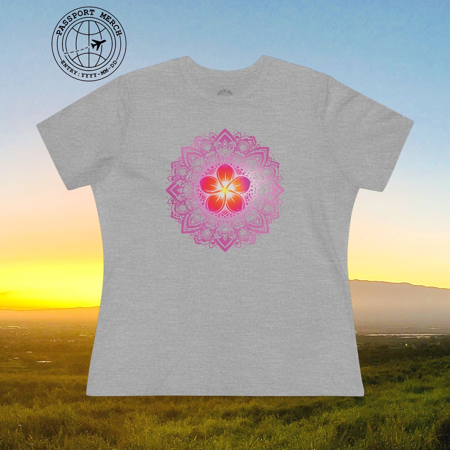 Hawaiian Plumeria Mandala, Womens Fit T-Shirt