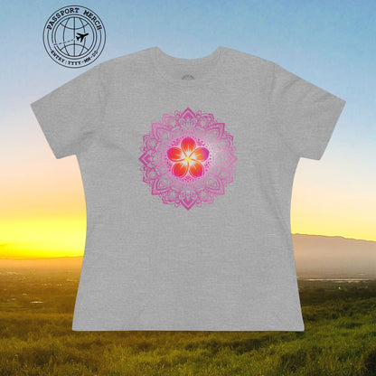 Hawaiian Plumeria Mandala, Womens Fit T-Shirt
