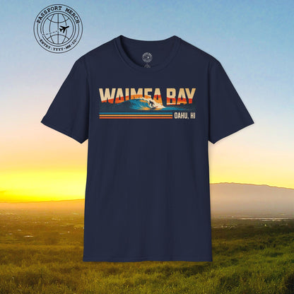 Waimea Bay, Oahu, Hawaii - Vibrant Surf Retro T-Shirt
