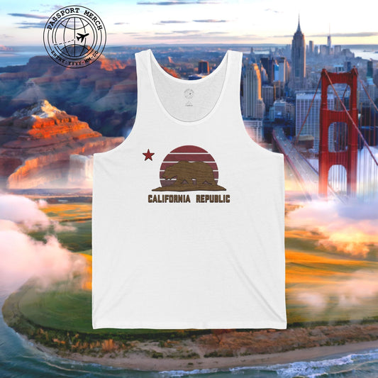 Woodworked Flag of California Tank Top