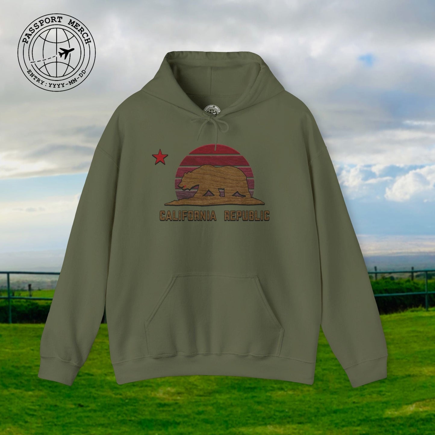 Woodworked Flag of California Hoodie