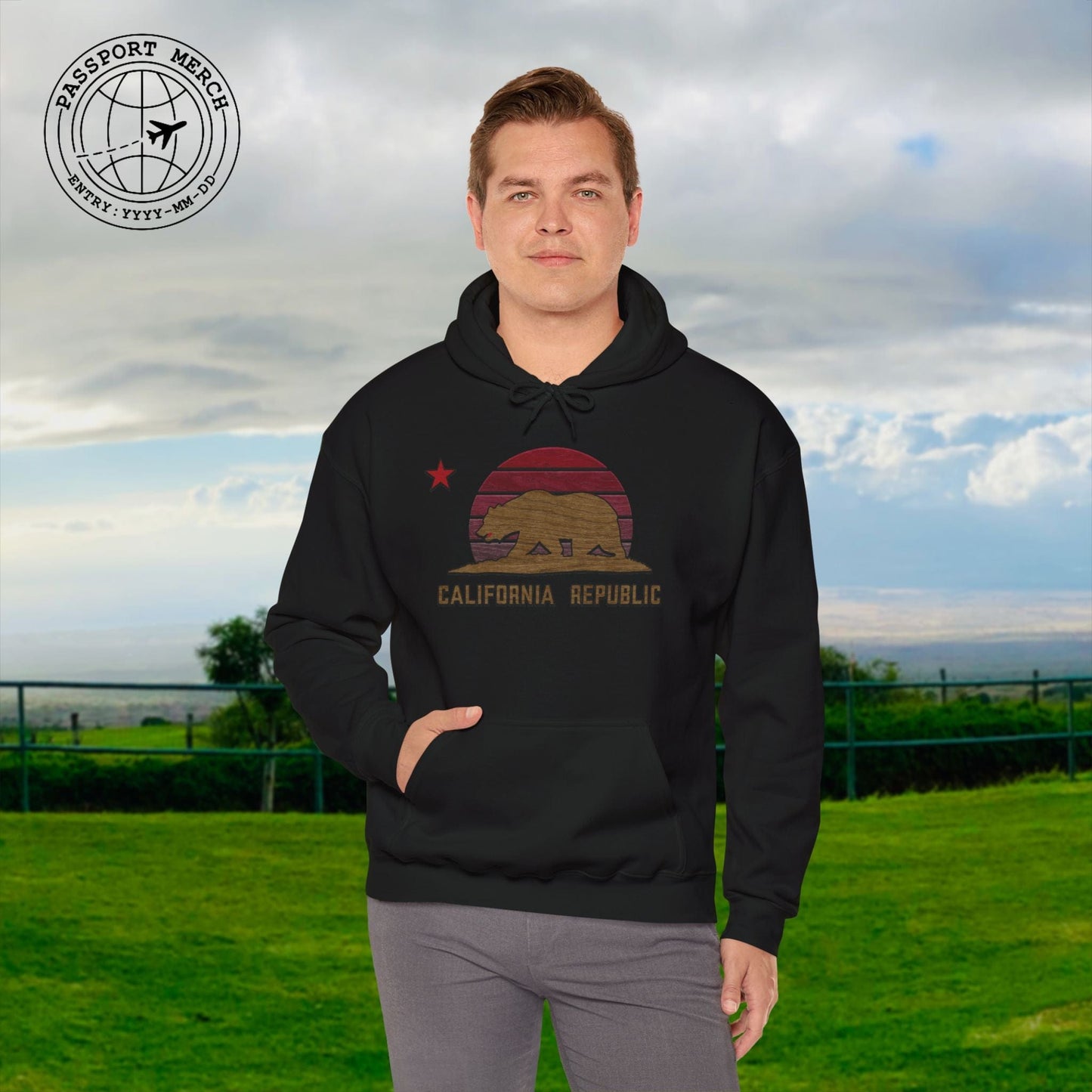 Woodworked Flag of California Hoodie