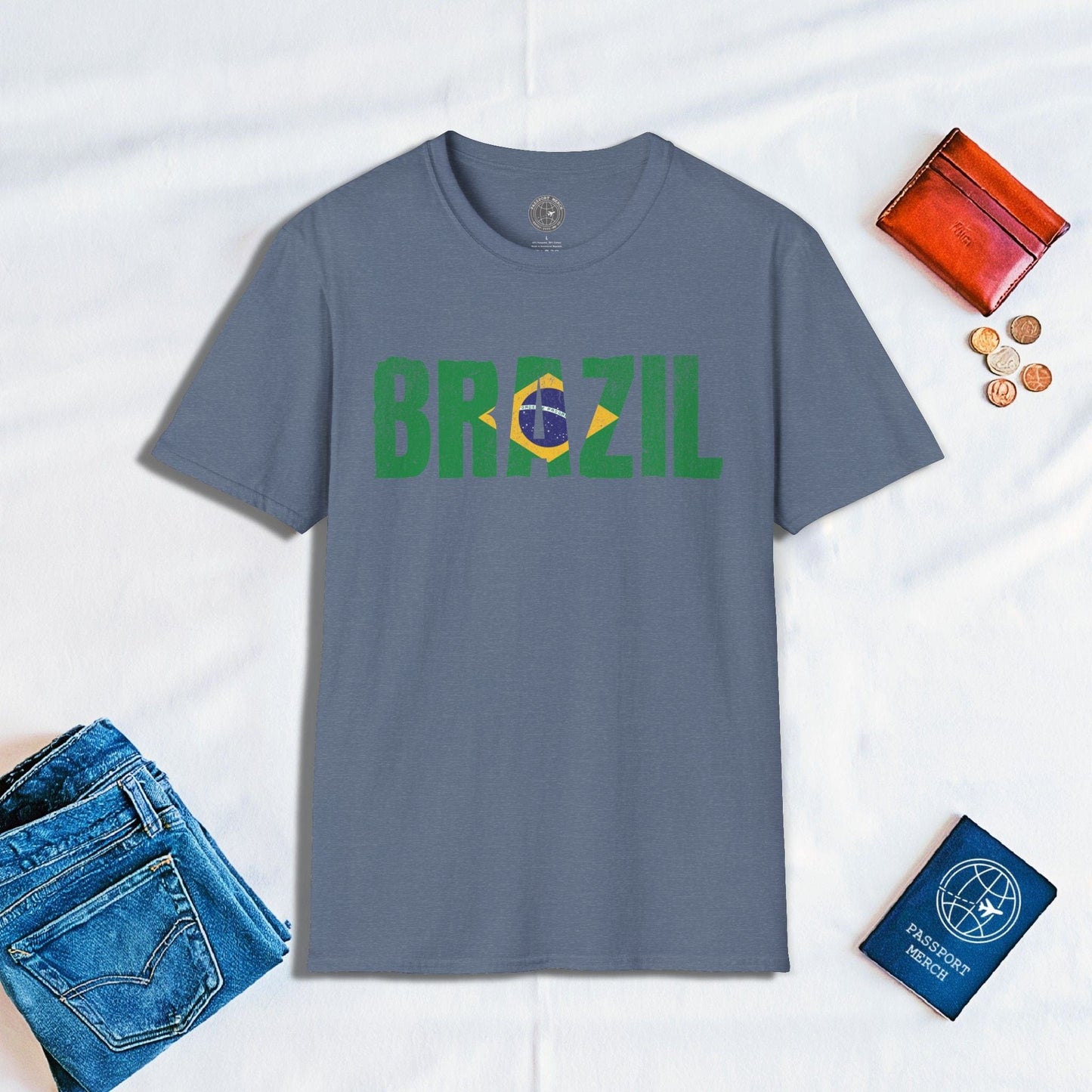 Brazil Patriotism Letter Flag T-Shirt