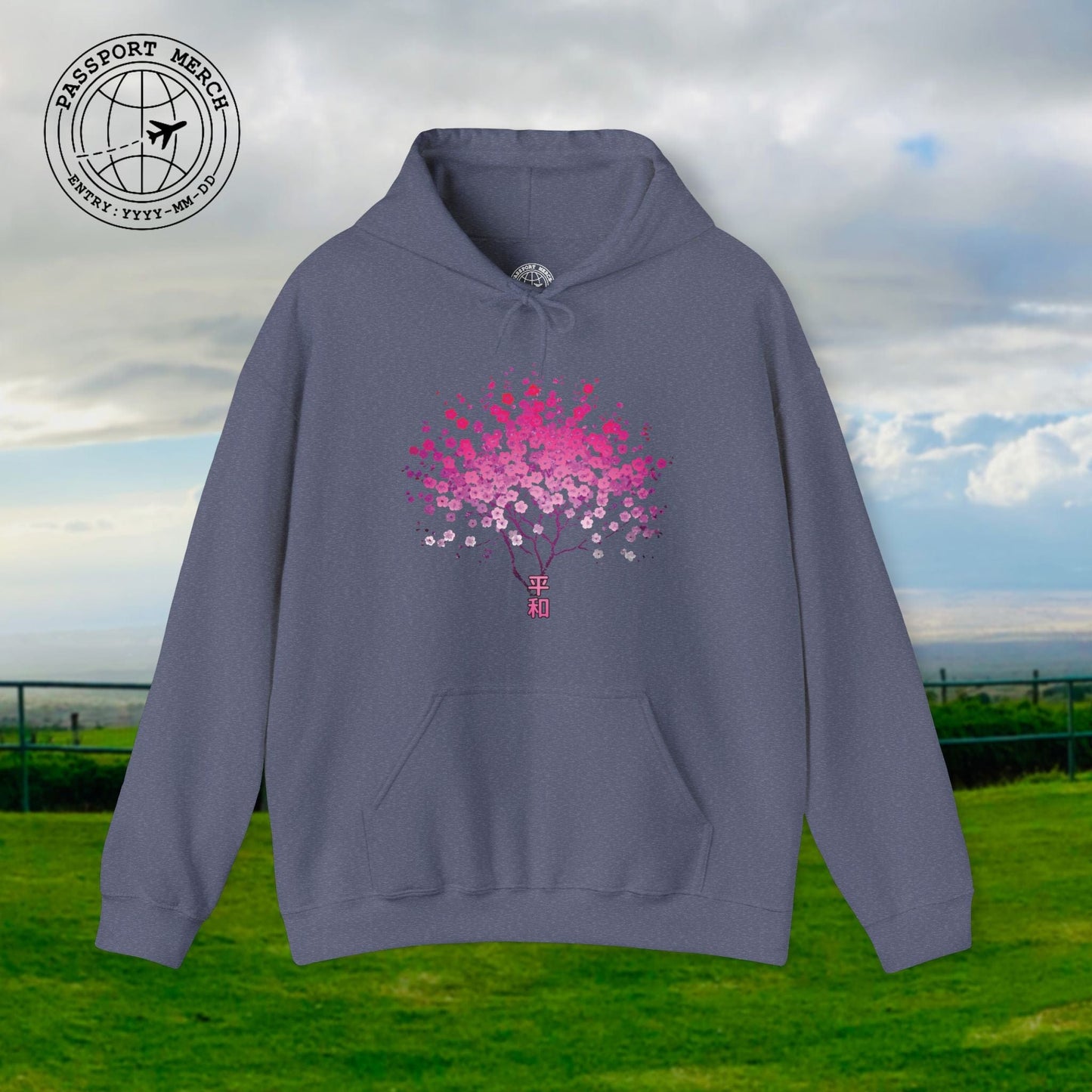 Cherry Blossoms Growing from Peace Japan Hoodie