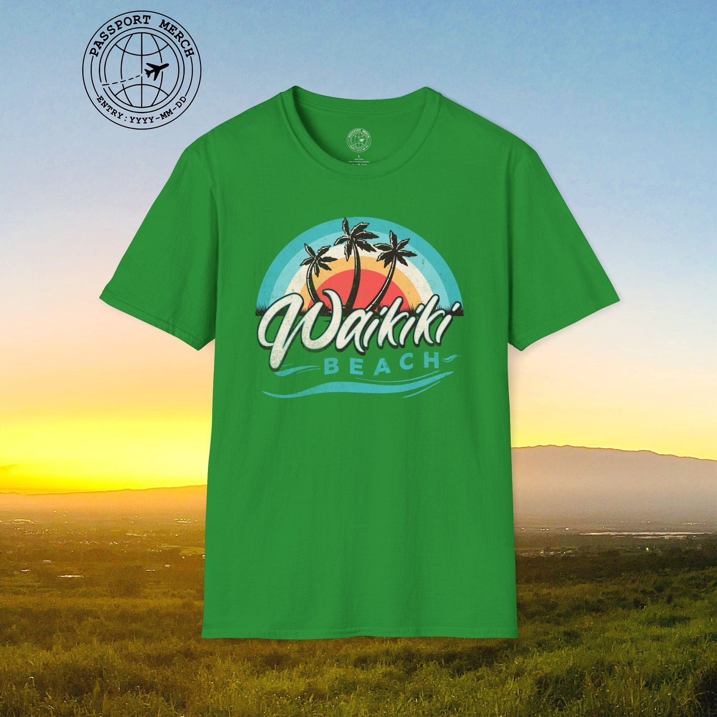 Waikiki Beach Retro Vibes Hawaii T-Shirt