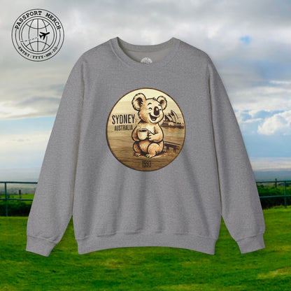 Vintage Koala & Coffee in Sydney, Australia Crewneck