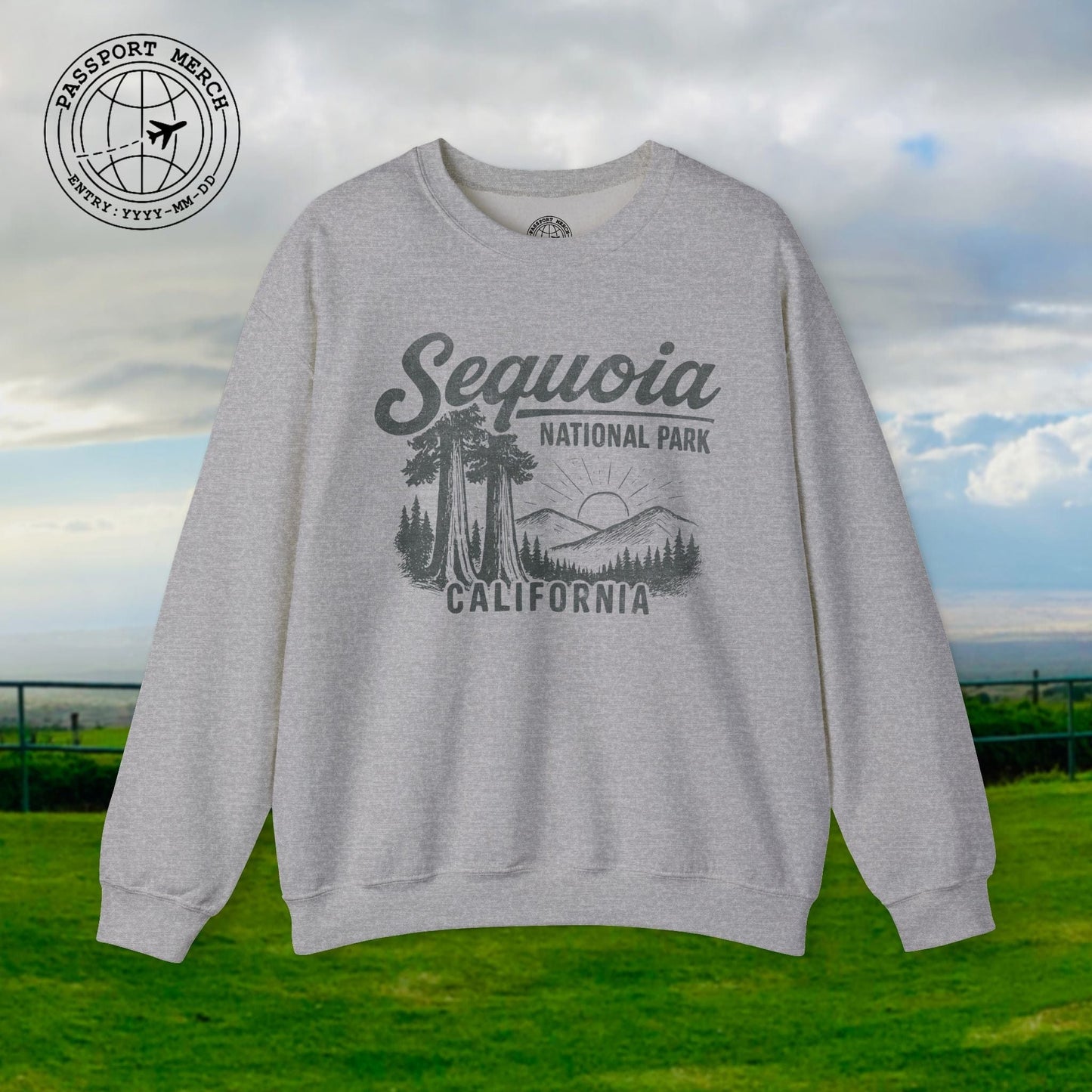 Sequoia National Park Vintage Monochrome, California Crewneck