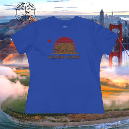 Woodworked Flag of California, Womens Fit T-Shirt