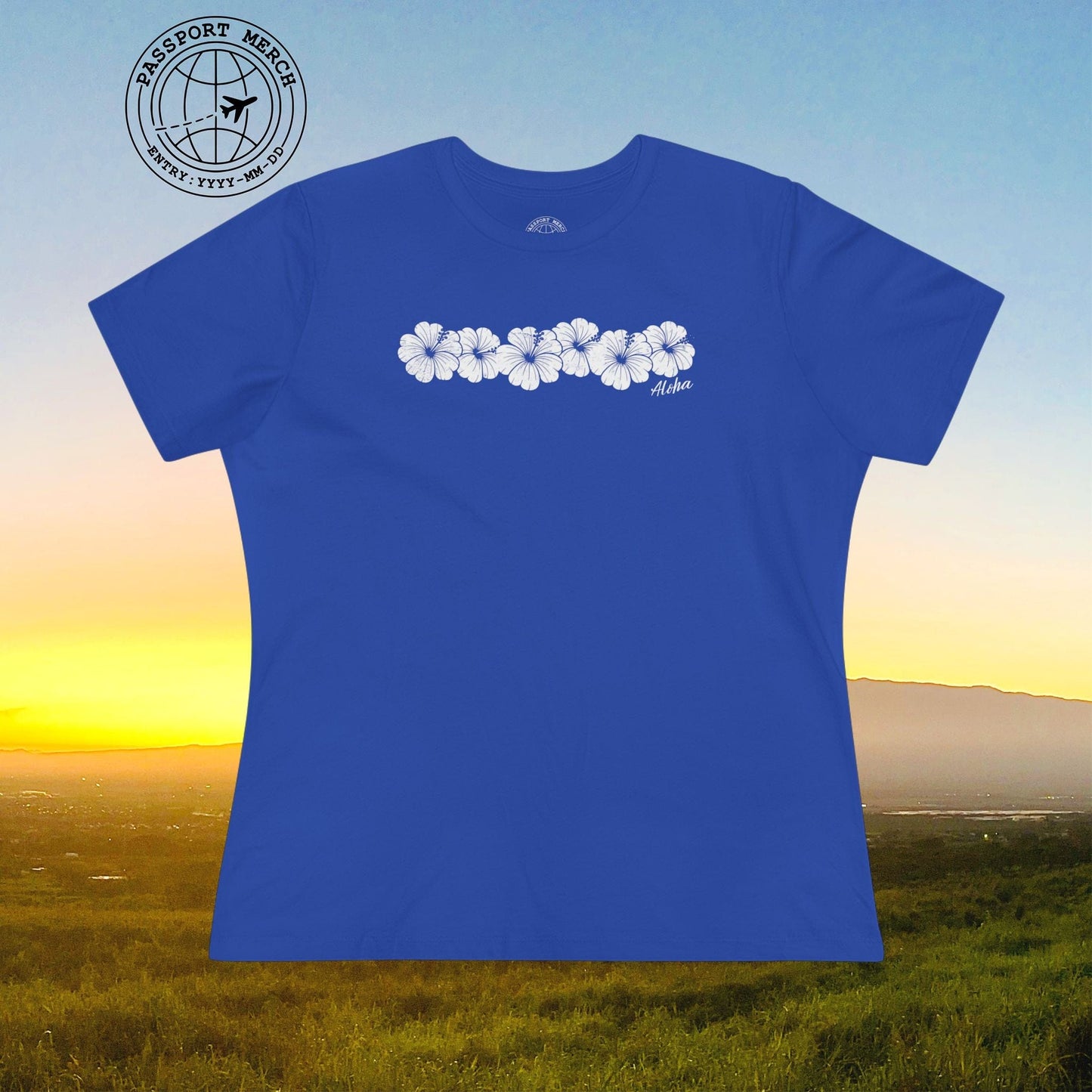 Monochrome Hibiscus, Hawaii, Womens Fit T-Shirt
