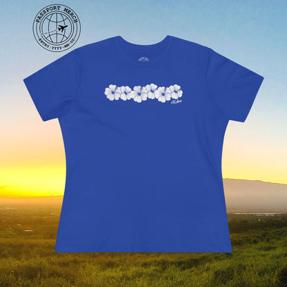 Monochrome Hibiscus, Hawaii, Womens Fit T-Shirt
