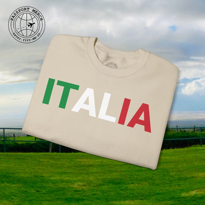 Italia Patriotism Italy Letter Flag Crewneck
