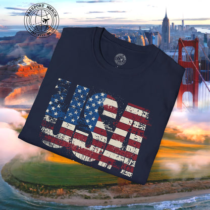 Vintage Distressed USA Letter Flag T-Shirt
