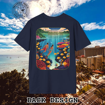 Discover Hanauma Bay, Hawaii, Back Print T-Shirt