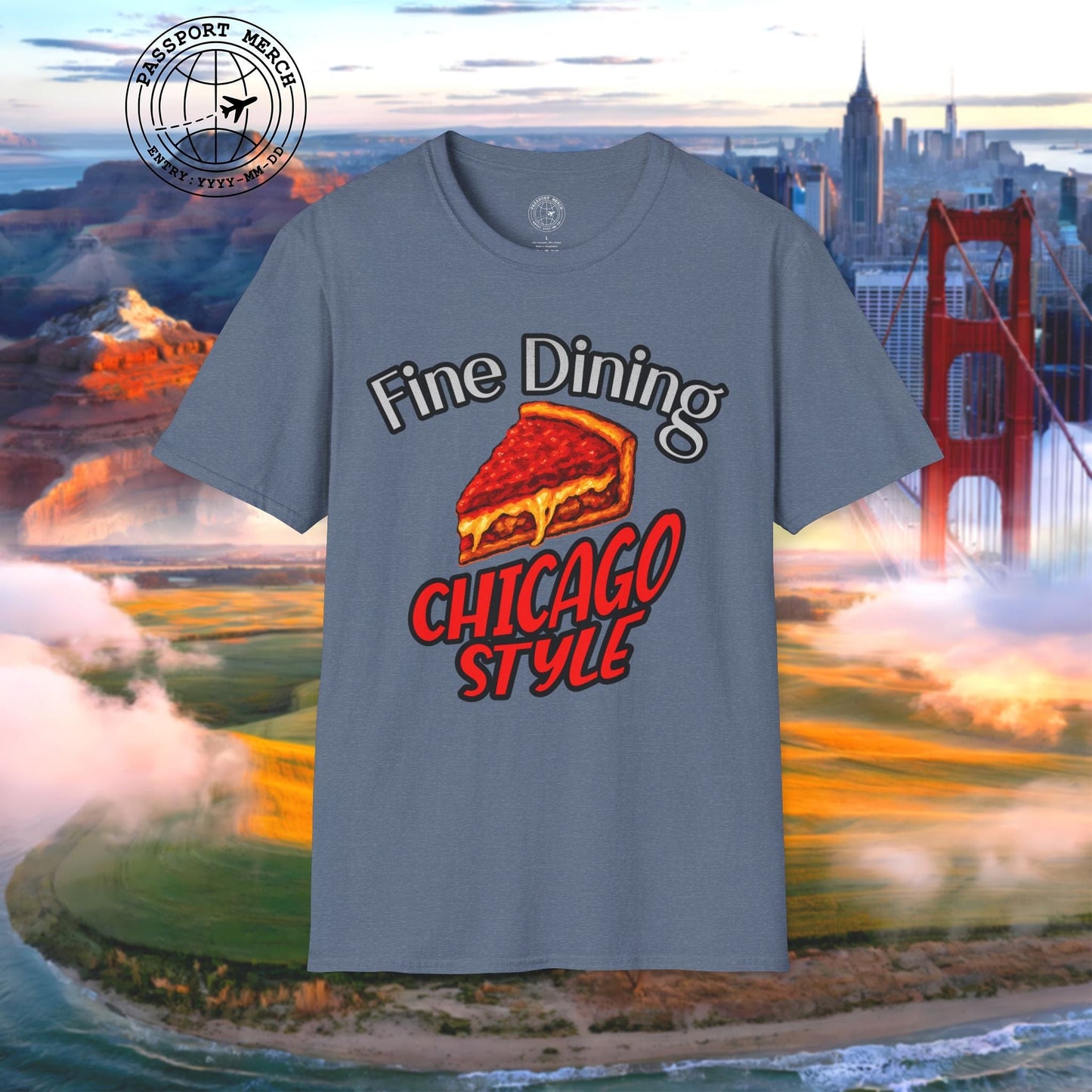 Deep Dish Pizza Fine Dining Chicago Style, Illinois T-Shirt
