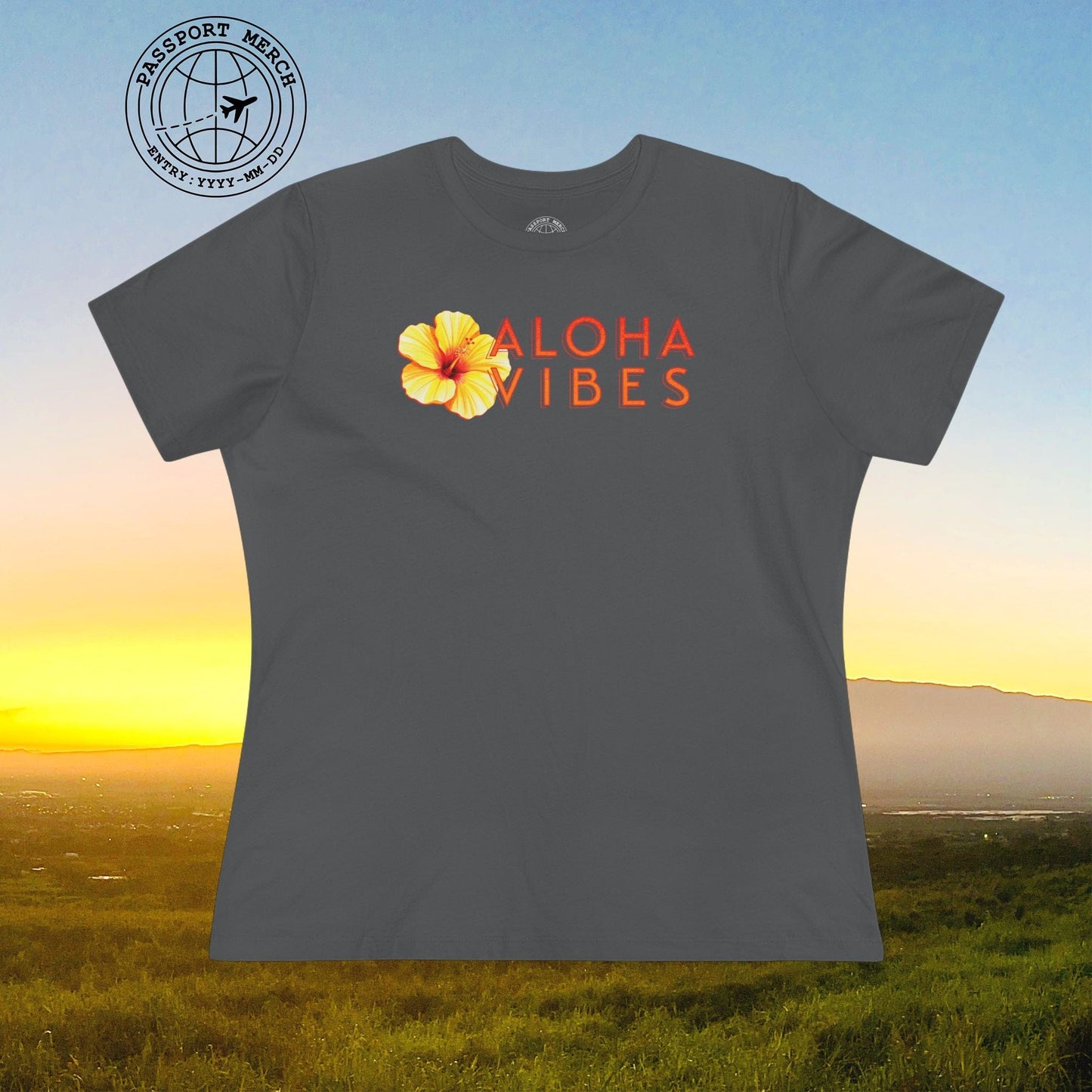 Sun-Kissed Hibiscus Aloha Vibes, Hawaii, Womens Fit T-Shirt