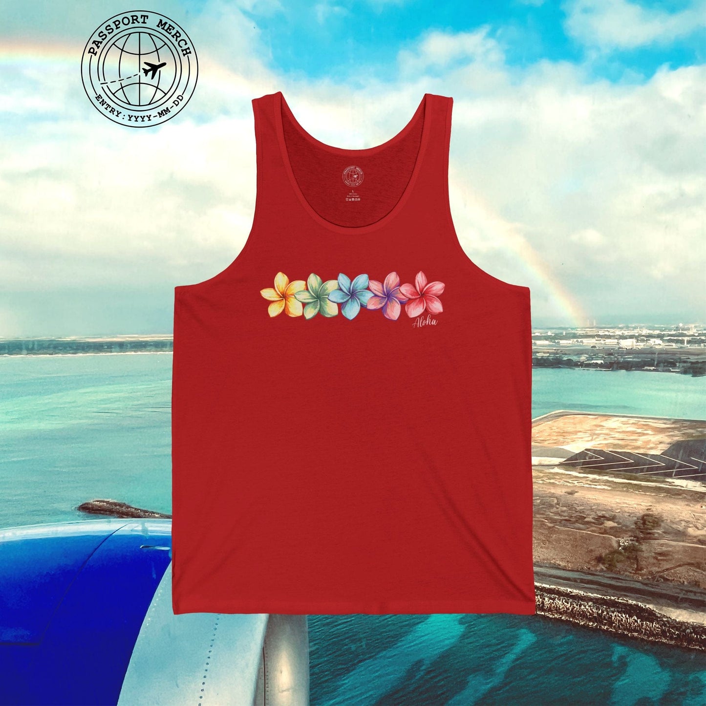 Five Vibrant Plumerias, Hawaii Tank Top