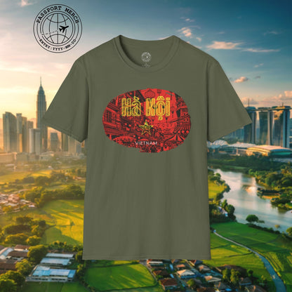 Hanoi Vietnam Vintage Streets Flag T-Shirt