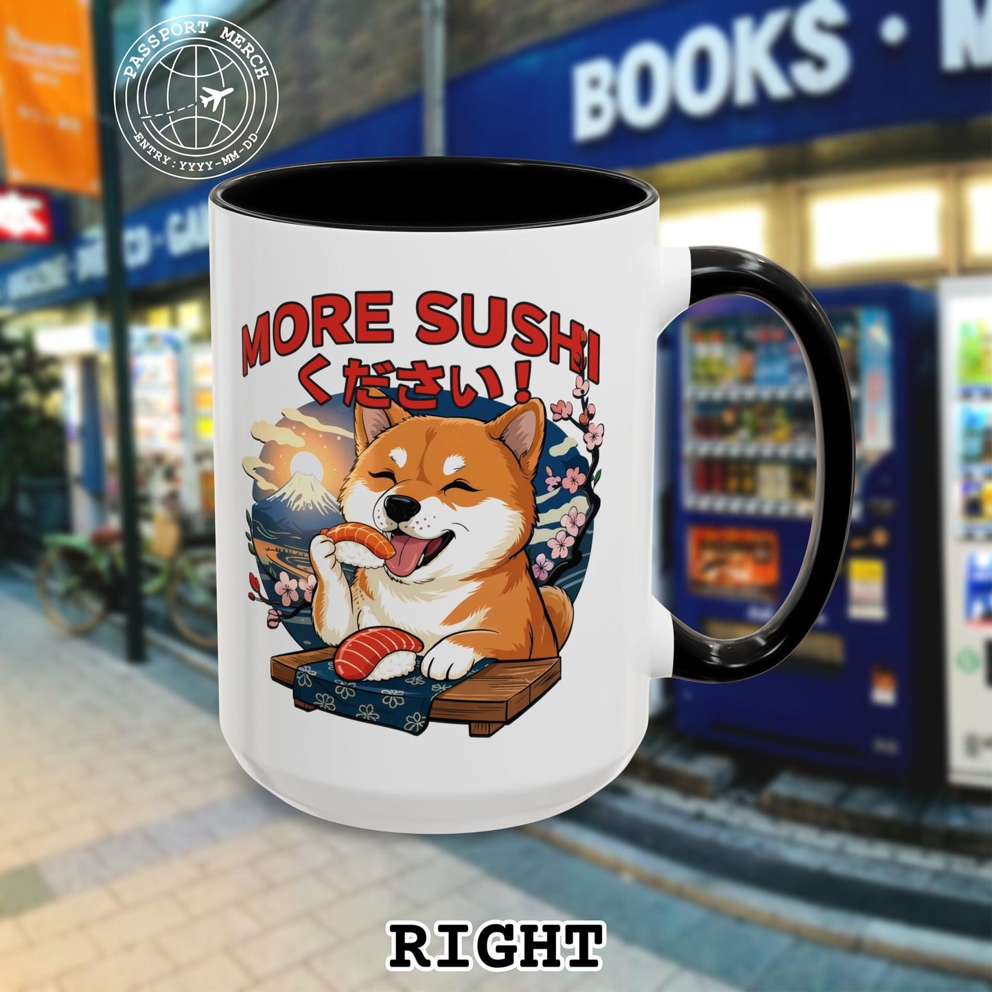 Shiba Inu, More Sushi Please! Japan 15oz Mug
