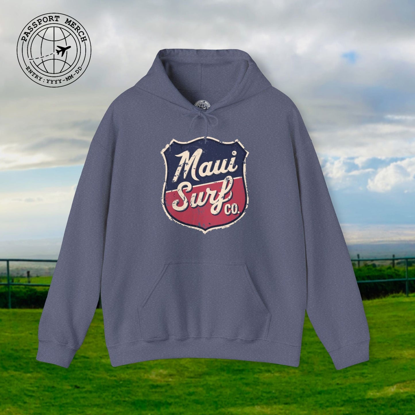 Vintage Maui Surf Co. Shield Hawaii Hoodie