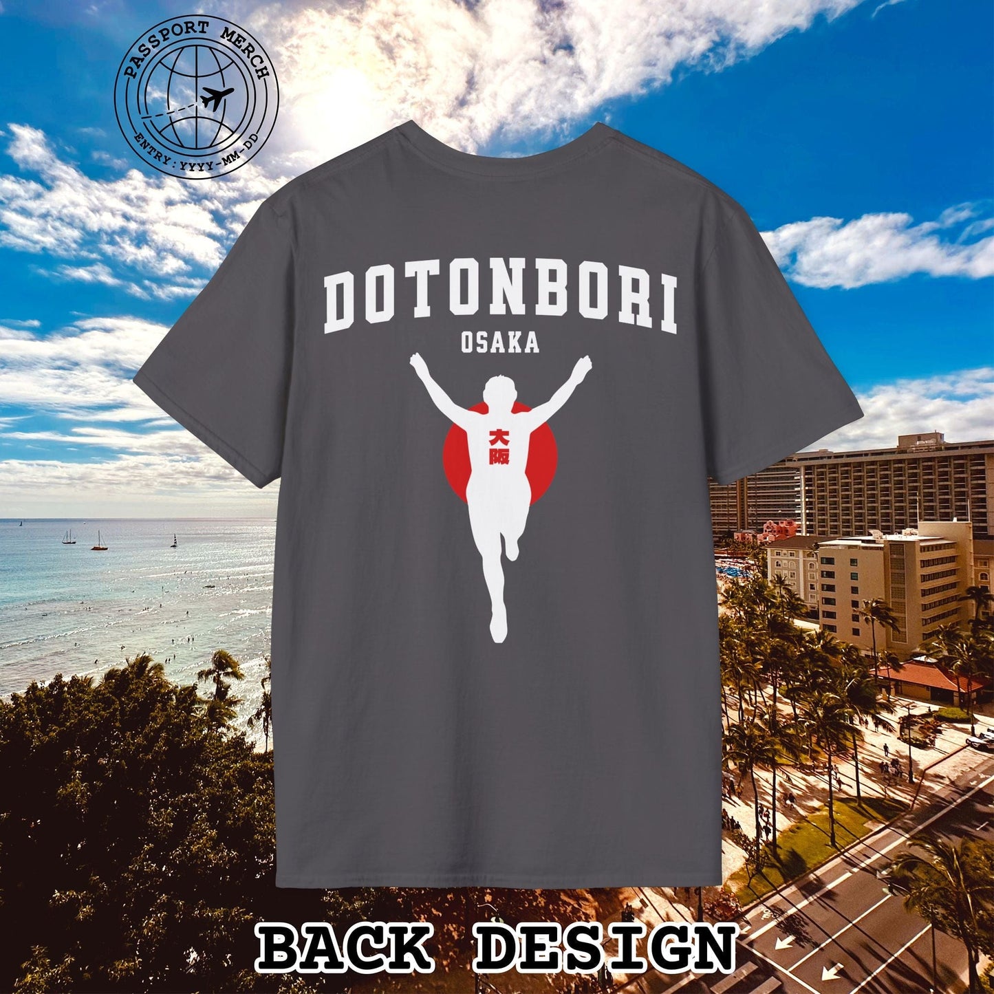 Signs of Wanderlust, Dotonbori, Osaka, Japan, Back Print T-Shirt