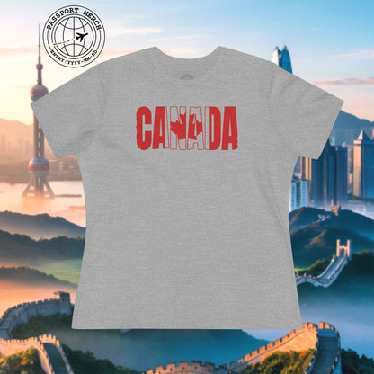 Vintage Canada Patriotism Letter Flag, Womens Fit T-Shirt
