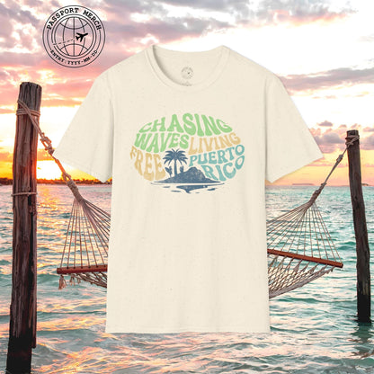 Chasing Waves Living Free Puerto Rico T-Shirt
