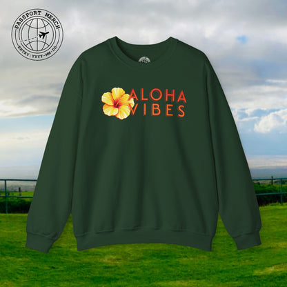 Sun-Kissed Hibiscus Aloha Vibes, Hawaii Crewneck
