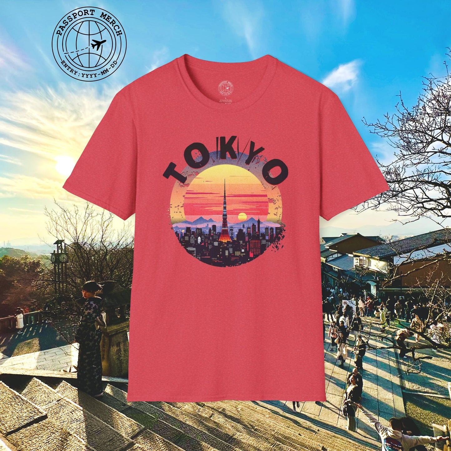 Retro Tokyo Tower Sunset, Japan T-Shirt