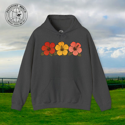 Three Vintage Hibiscus, Hawaii Hoodie