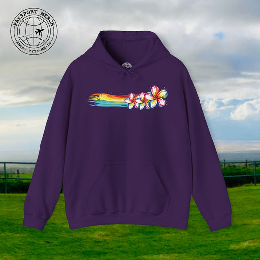 Neon Art Plumeria Rainbow, Hawaii Hoodie