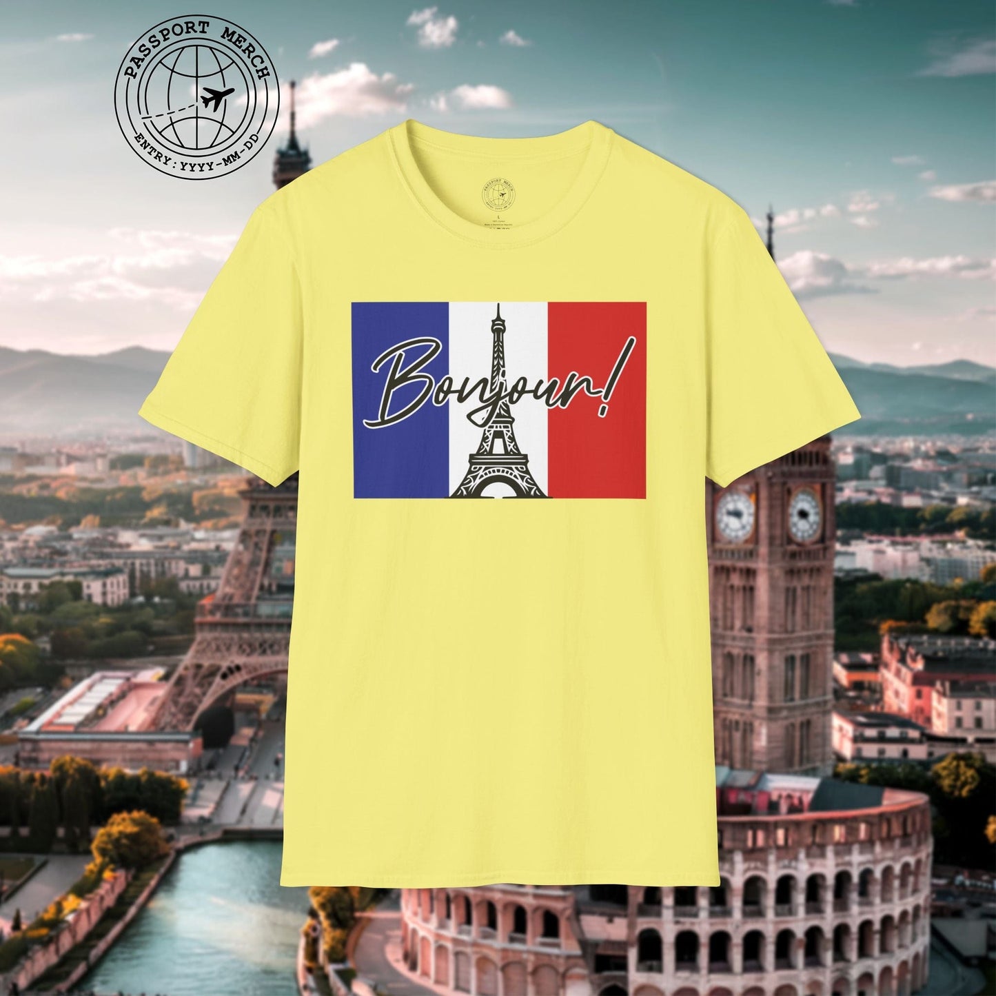 Bonjour Eiffel Tower Paris France T-Shirt