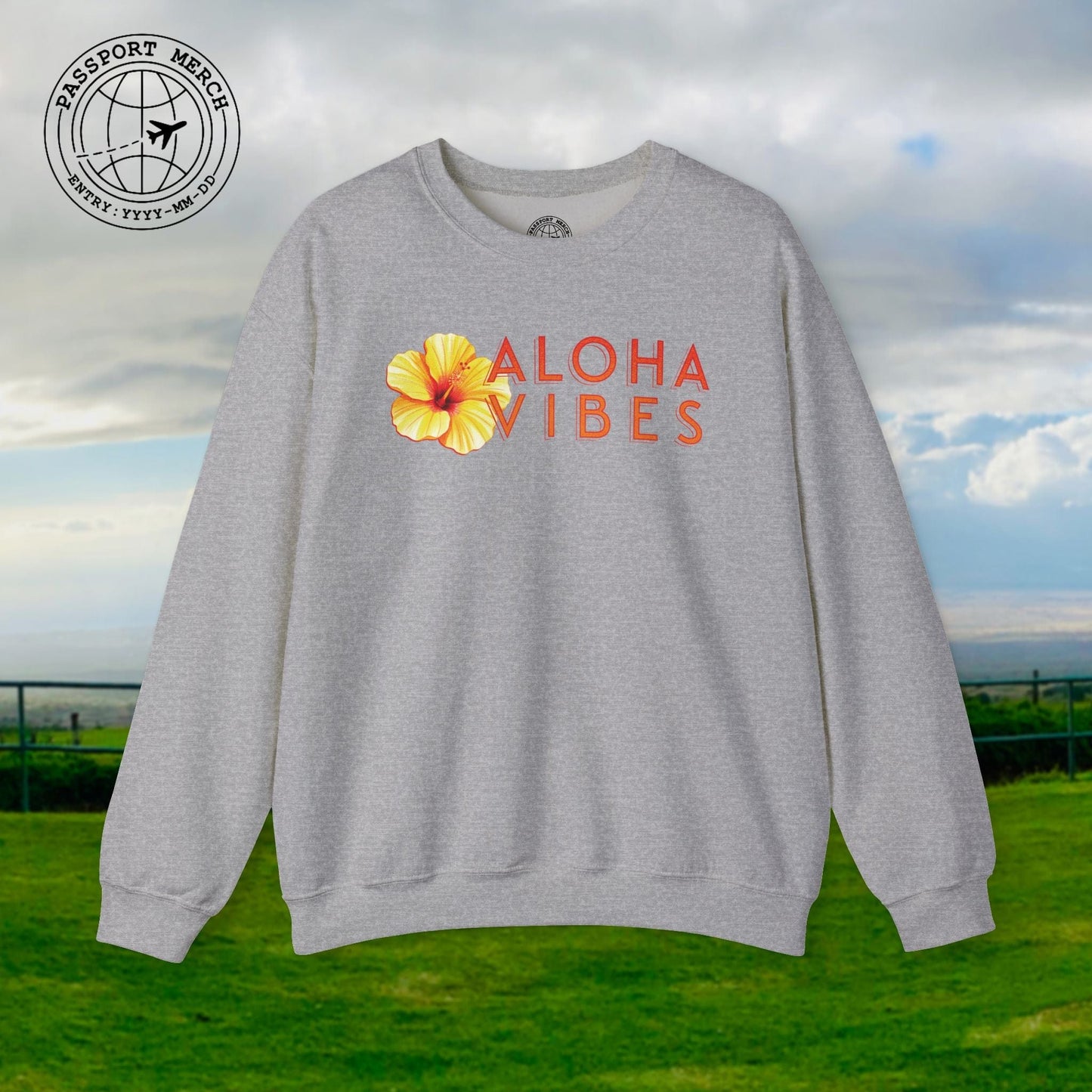 Sun-Kissed Hibiscus Aloha Vibes, Hawaii Crewneck