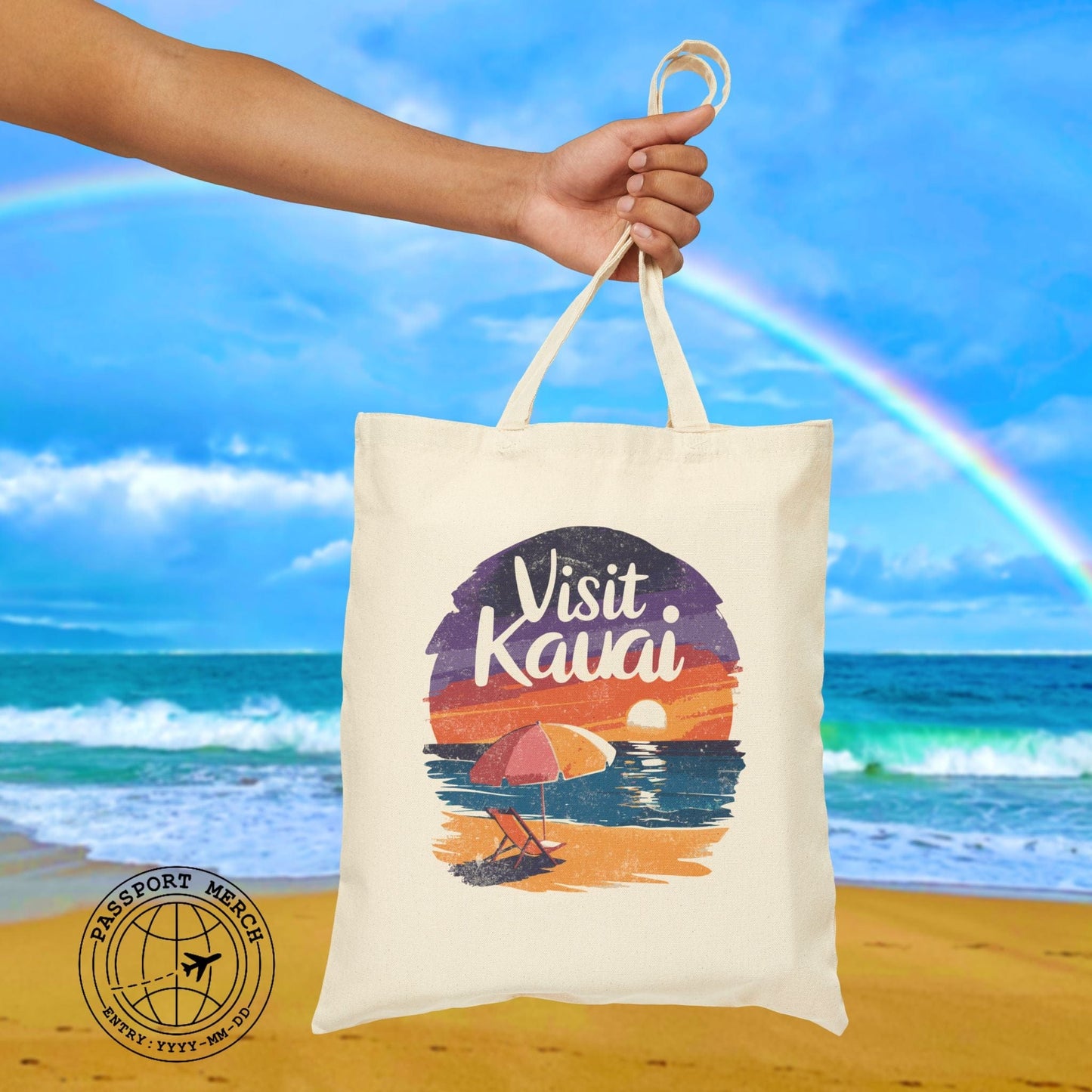 Retro Visit Kauai Hawaii Tote Bag