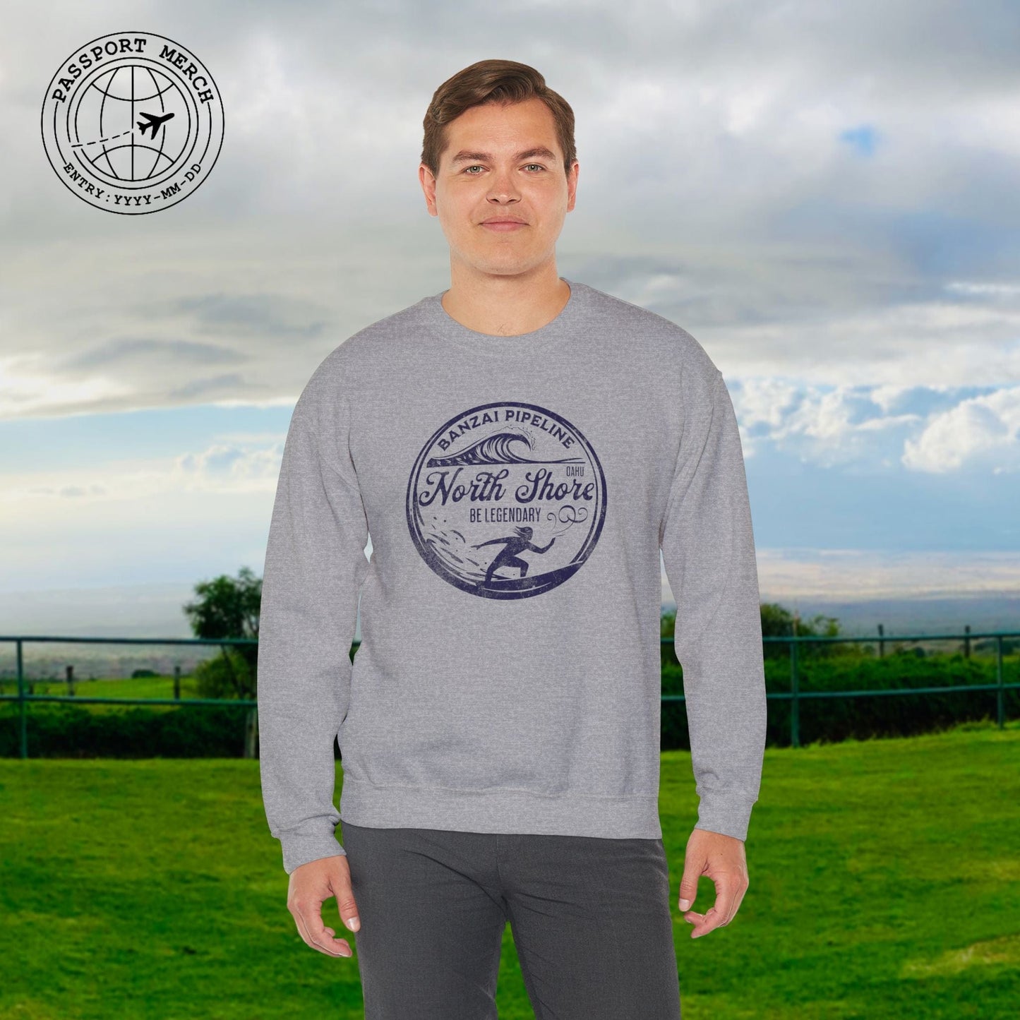 Be Legendary, Banzai Pipeline, Oahu Hawaii Crewneck