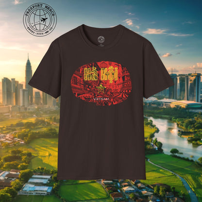 Hanoi Vietnam Vintage Streets Flag T-Shirt
