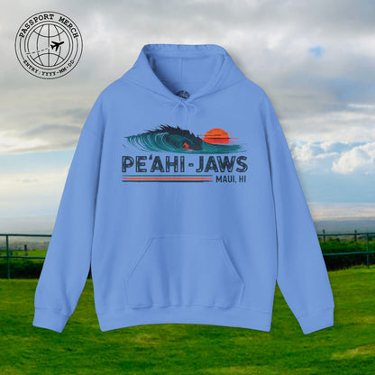 Peahi Jaws, Maui, Hawaii - Vibrant Surf Retro Hoodie