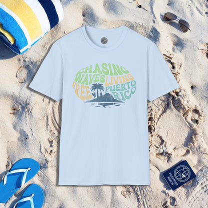 Chasing Waves Living Free Puerto Rico T-Shirt