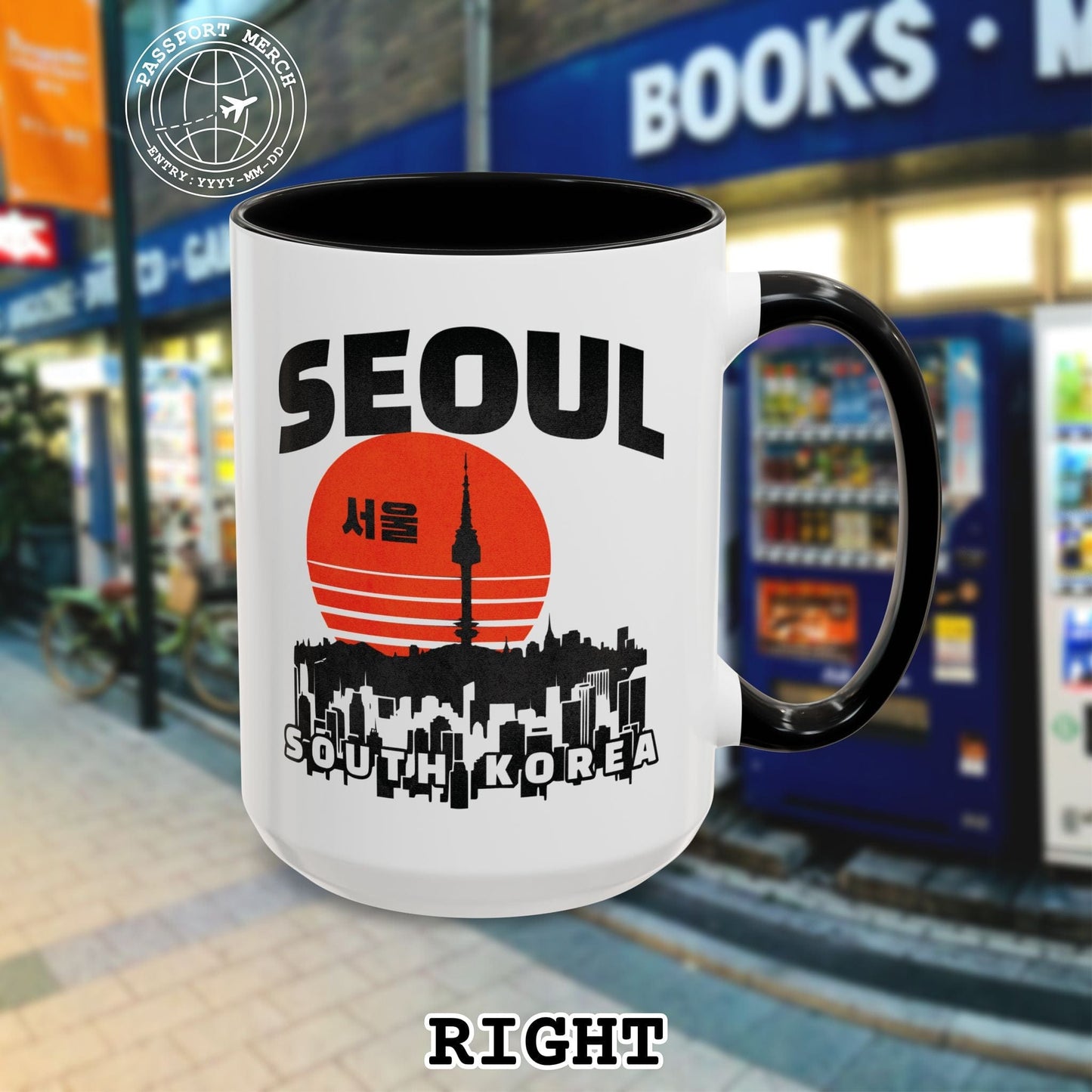 Seoul Retro Vintage Sunset, Korea 15oz Mug