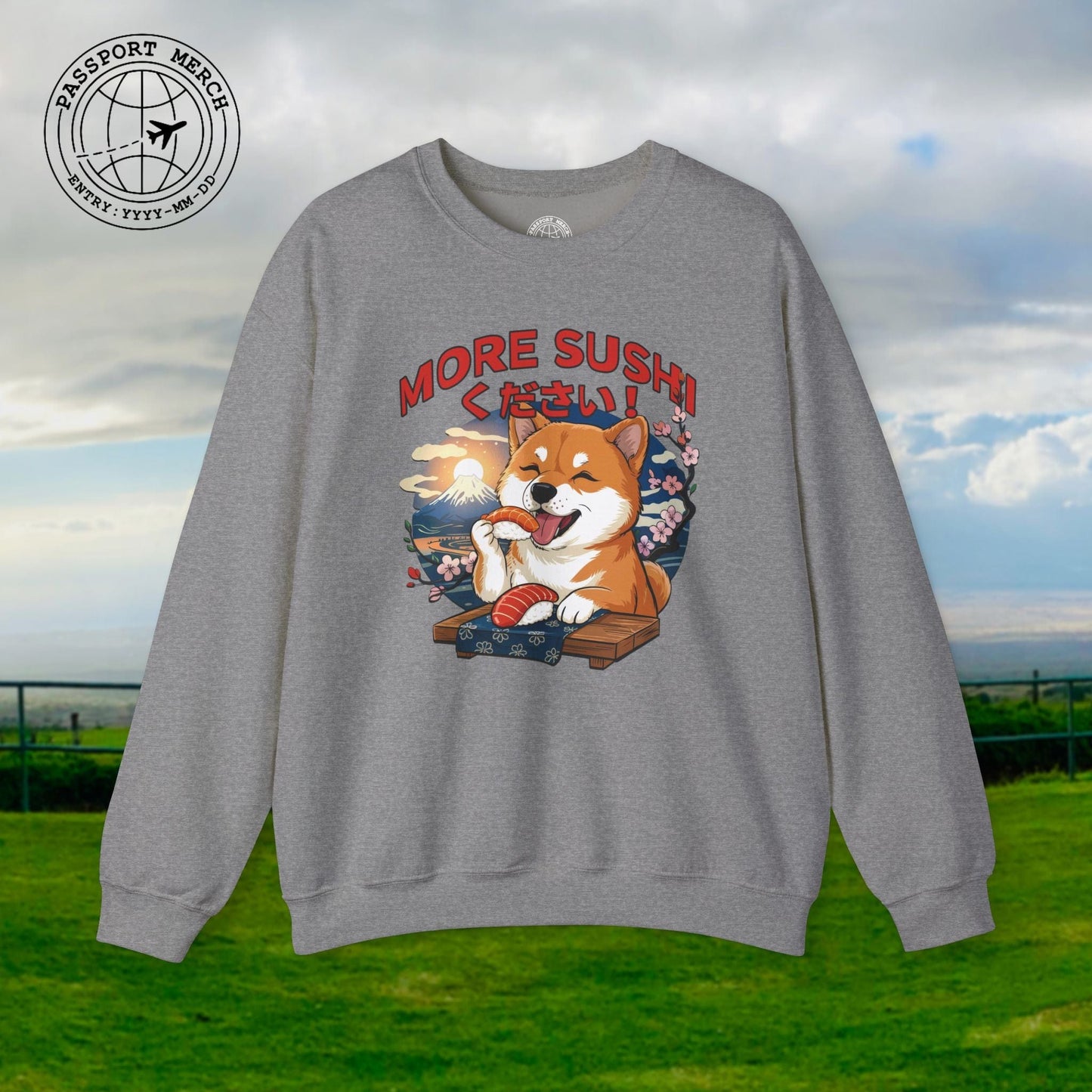 Shiba Inu, More Sushi Please! Japan Crewneck