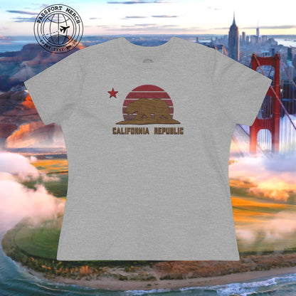 Woodworked Flag of California, Womens Fit T-Shirt