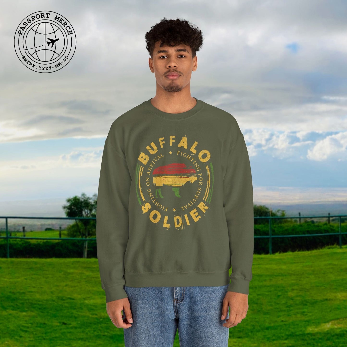 Vintage Buffalo Soldier, Jamaica Crewneck